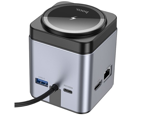 Переходник HUB Hoco HB49 Effortless 9in1 100W с БЗУ (00000074177_1)