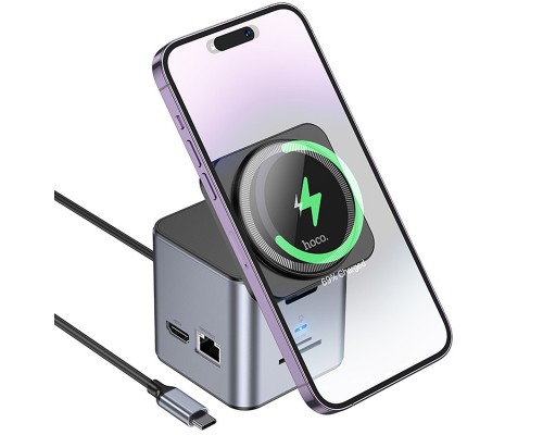 Переходник HUB Hoco HB49 Effortless 9in1 100W с БЗУ (00000074177_1)