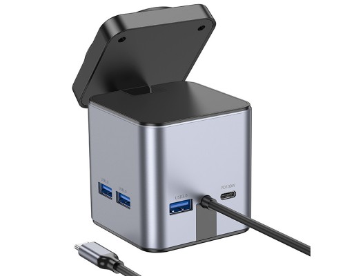 Переходник HUB Hoco HB49 Effortless 9in1 100W с БЗУ (00000074177_1)