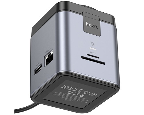 Переходник HUB Hoco HB49 Effortless 9in1 100W с БЗУ (00000074177_1)