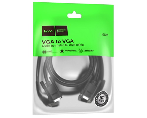 Дата кабель Hoco US11 VGA male to VGA male HD (1m) (00000074178_1)