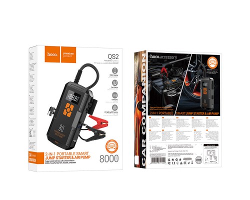 Пусковое устройство (бустер) для автомобиля Hoco QS2 Land Jump Starter and Air Pump 8000 mAh (00000074188_1)