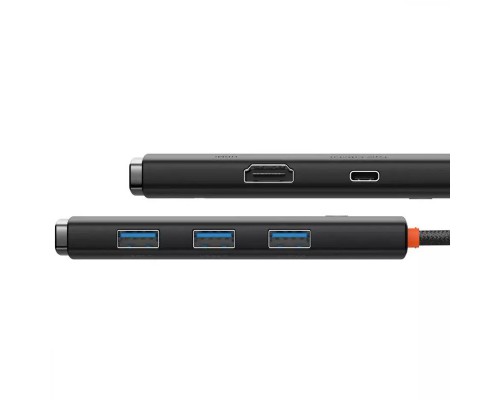 Переходник HUB Baseus Lite Series 5in1 (Type-C to HDMI + 3xUSB 3.0 + PD) (WKQX04) (00000063016_1)