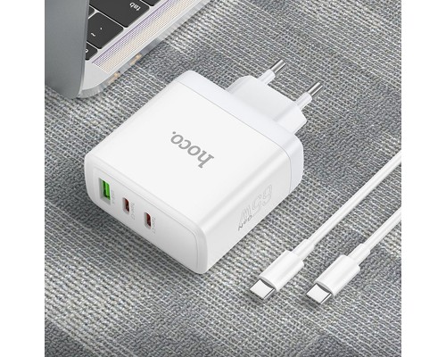 СЗУ Hoco N30 Glory PD65W (2Type-C/1USB) + Type-C to Type-C (00000064601_1)