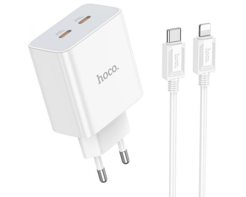 СЗУ Hoco C108A PD 35W (2 Type-C) + Type-C to Lightning (00000064602_1)