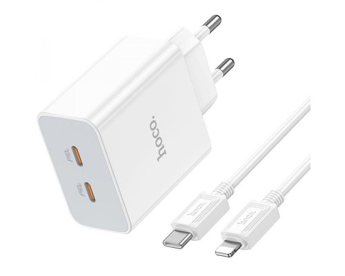 СЗУ Hoco C108A PD 35W (2 Type-C) + Type-C to Lightning (00000064602_1)