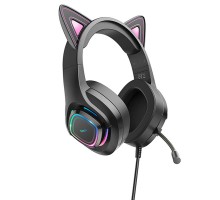 Накладные наушники Hoco W107 Cute cat (USB+3.5mm/2m) (00000064603_2)