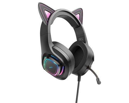 Накладные наушники Hoco W107 Cute cat (USB+3.5mm/2m) (00000064603_2)
