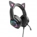 Накладные наушники Hoco W107 Cute cat (USB+3.5mm/2m) (00000064603_2)