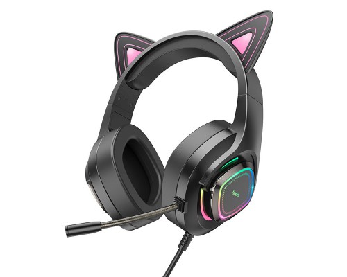 Накладные наушники Hoco W107 Cute cat (USB+3.5mm/2m) (00000064603_2)