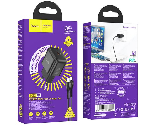 СЗУ Hoco N32 Glory PD30W Type-C to Type-C (00000064551_2)