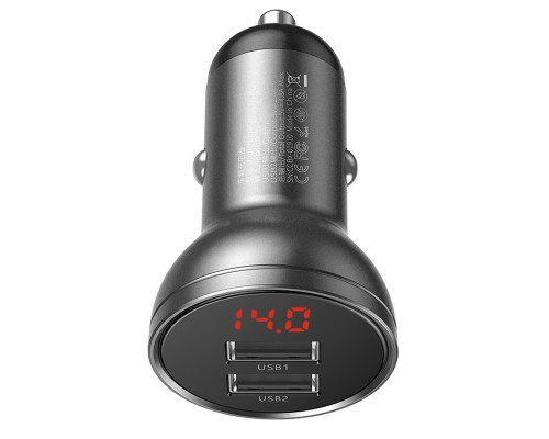 АЗУ Baseus Digital Display Dual USB 4.8A Car Charger 24W (CCBX) (00000038717_1)