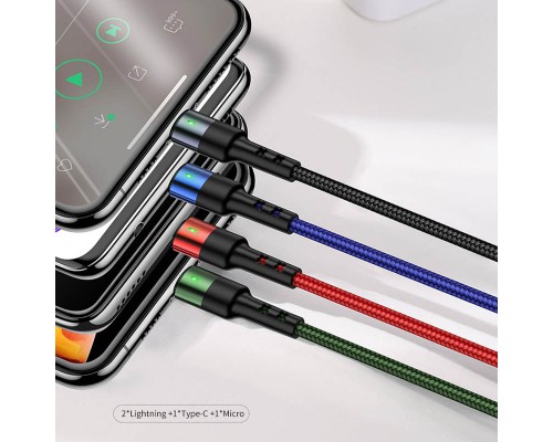 Дата кабель Usams US-SJ411 U26 4in1 USB to Combo 2A (0.35m) (00000051917_1)