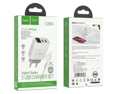 СЗУ HOCO C86A (2USB/2.4A) + Lightning (00000053230_1)