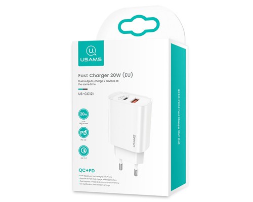 СЗУ Usams US-CC121 T35 QC3.0 + PD3.0 20W (00000049235_1)