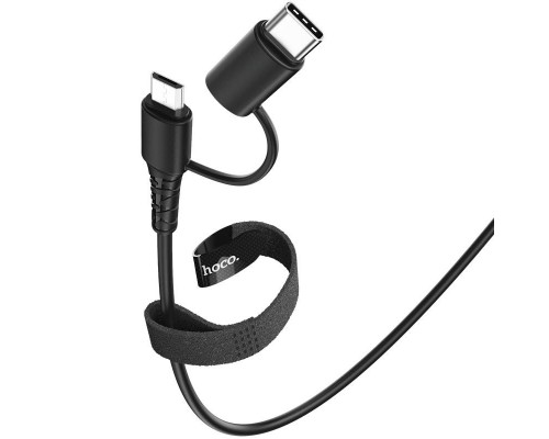Дата кабель Hoco X54 Cool dual 2in1 USB to MicroUSB-Type-C (1m) (00000058735_1)