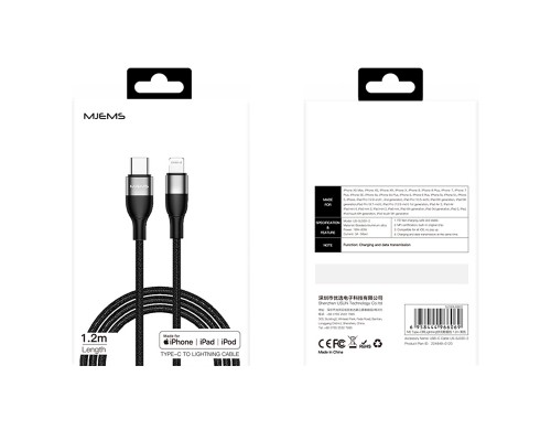 Дата кабель MJEMS US-SJ330 M2 Type-C to Lightning Fast Charging Cable 1.2m (00000034455_2)