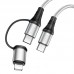Дата кабель Hoco X50 2 in 1 Exquisito PD 60W Type-C to Lightning/Type-C 3A (1m) (00000042536_2)