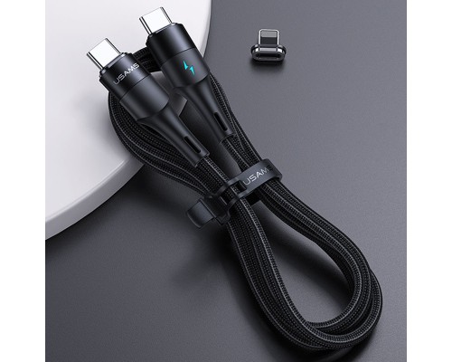 Дата кабель Usams US-SJ495 U66 Magnetic Type-C to Lightning 20W + Type-C 60W (1.2m) (00000042591_1)