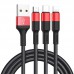 Дата кабель Hoco X26 Xpress 3in1 Lightning -MicroUSB-Type-C (1m) (00000035244_3)