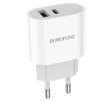 СЗУ Borofone BA62A Wiseacre PD12W (1USB/1Type-C/2.4A) + Type-C to Lightning (00000058307_1)