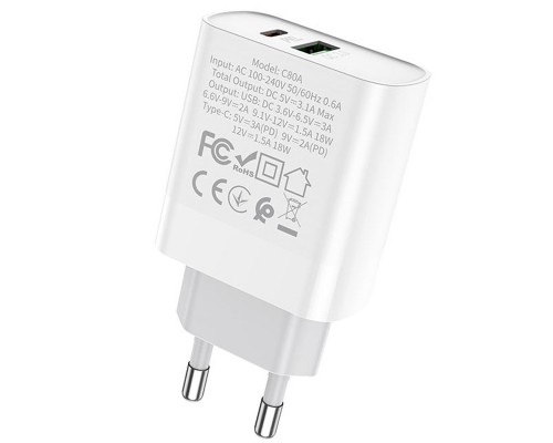 СЗУ HOCO C80A Rapido PD+QC3.0 Type-C + USB + Type-C to Lightning cable (00000052564_1)