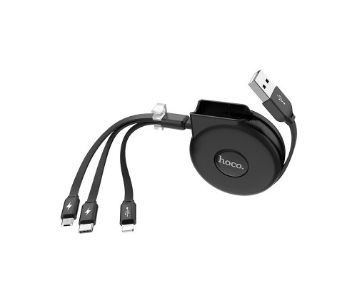 Дата кабель Hoco U50 3in1 Lightning-microUSB-Type-C (1m) (00000048105_1)