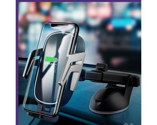 Автодержатель с БЗУ USAMS US-CD101 Automatic Touch Induction Wireless Charging (Center Console) (00000034525_1)