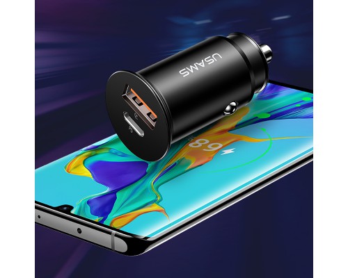 АЗУ USAMS US-CC097 C15 QC4.0+PD3.0 Fast Charging Car Charger (00000034520_1)