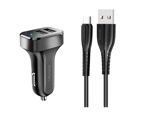 АЗУ Usams C13 2.1A Dual USB + U35 Micro USB cable (1m) (00000036190_1)