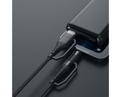 Дата кабель Borofone BU28 Multi-energy 4in1 Type-C/USB - Type-C/Lightning (1.2m) (00000055367_1)