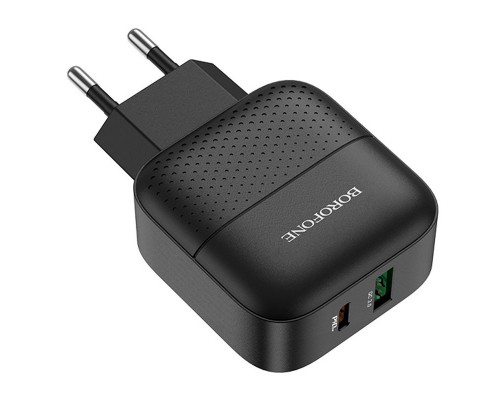 СЗУ Borofone BA46A PD 18W+QC3.0 (1USB/1Type-C/3A) + Type-C to Lightning (00000055893_1)