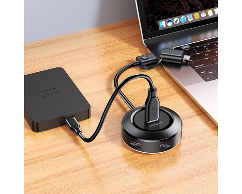 Адаптер USAMS US-SJ416 4 USB HUB Smart Adapter USB3.0+Type-C3.0 (00000034534_1)