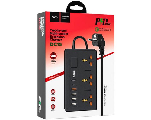 Удлинитель Hoco DC15 (4USB/1Type-C/3xSocket) (00000048932_1)