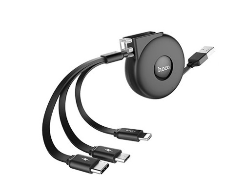 Дата кабель Hoco U50 3in1 Lightning-microUSB-Type-C (1m) (00000048105_1)