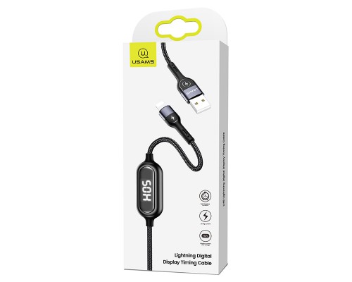 Дата кабель Usams US-SJ423 U48 Digital Display USB to Lightning (1.2m) (00000036174_1)