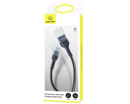 Дата кабель Usams US-SJ450 U55 Aluminum Alloy Braided USB to MicroUSB (1m) (00000062673_1)