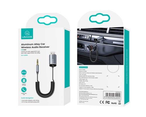 Bluetooth ресивер USAMS US-SJ504 Aluminum Alloy Car Wireless Audio Receiver BT 5.0 (00000051949_1)