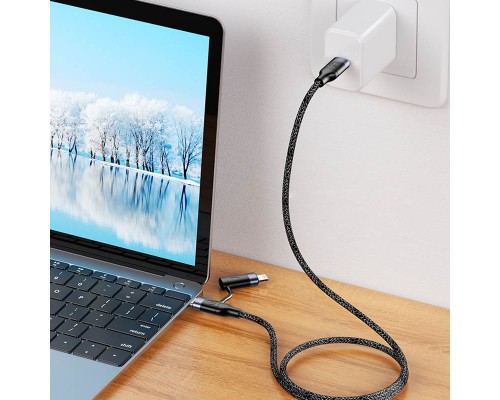 Дата кабель Usams US-SJ403 U31 60W Fast charging Type-C to Type-C / Lightning (1.2m) (00000036166_1)