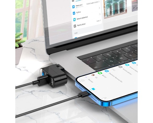 Переходник HUB Borofone DH3 three-port USB splitter (00000056870_1)