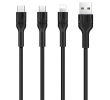 Дата кабель Hoco U31 "Benay" 3in1 Lightning -MicroUSB-Type-C (1.2m) (00000052982_1)