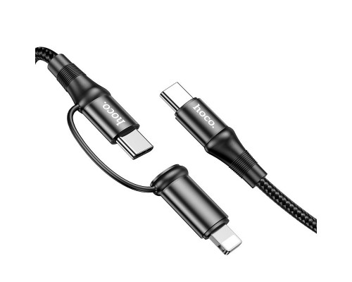 Дата кабель Hoco X50 2 in 1 Exquisito PD 60W Type-C to Lightning/Type-C 3A (1m) (00000042536_1)