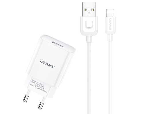 СЗУ USAMS T21 Charder kit - T18 single USB + Uturn Lightning cable (00000049238_1)