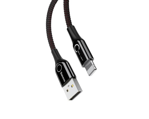 Дата кабель Baseus C-shaped (со световым индикатором) USB to Lightning 2.4A (1m) (CALCD) (00000027364_1)