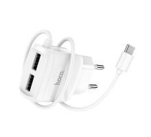 СЗУ Hoco C59A (2USB/2.4A) + Type-C (00000039224_1)