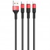 Дата кабель Hoco X26 Xpress 3in1 Lightning -MicroUSB-Type-C (1m) (00000035244_3)