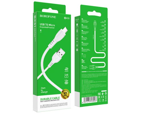 Дата кабель Borofone BX51 Triumph USB to MicroUSB (1m) (00000055372_1)