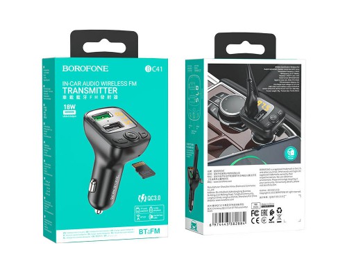 АЗУ FM модулятор Borofone BC41 Eminency QC3.0 (00000057073_1)