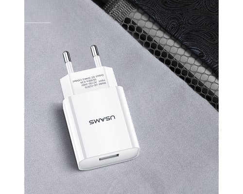 СЗУ USAMS US-CC075 T18 Single USB Travel Charger (EU) (00000034488_1)