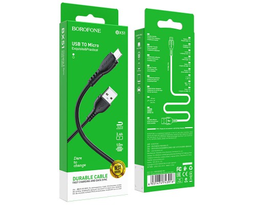 Дата кабель Borofone BX51 Triumph USB to MicroUSB (1m) (00000055372_2)